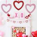 4 Pcs 9 Inch Valentines Day Ornaments for Tree, Red/Pink Valentines Day Tree Decorations Heart Ornaments for Valentine Tree Christmas Tree Wedding Anniversary Home