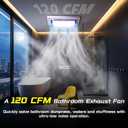 BSEED 14" Bathroom Exhaust Fan with 6500K LED Light, 120 CFM 1.0 Sone Ultra Quiet Ceiling Ventilation Fan, Energy Saving Household Bath Vent Fan, 11''x11'' Mount-FCC Certified