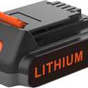 20 Volt MAX 2.0AH Battery Replacement for Black and Decker 20V Lithium-Ion BatteryCompatible with Tools, Outdoor Equipment and 20V Vacuums.