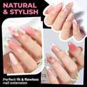 UNA GELLA Gel Nail Tips Almond Shape: 504pcs Medium Almond Nail Tips Half Cover Upgrade Soft Gel Matte Design for DIY Press On Nails Acrylic False Nails Tips 12 Sizes