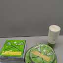 Patelai 175 Pack Lacrosse Party Supplies 25 Set Lacrosse Paper Plates Cups Napkins Disposable Green Outdoor Sport Games Tableware Set for Birthday Party Favors Decorations