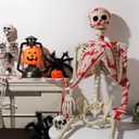 Halloween Decorations Creepy Blood Bandage, Haunted House Decor Scary Gauze Bandage, Crime Scene Props for Mummy, Cosplay Parties and Door Curtains(Palm Pattern,131ft)