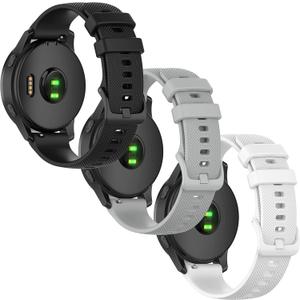 Bands for Garmin Vivoactive 4 45mm Watch Bands, 22mm Soft Silicone Replacement Sport Wrist Strap for Garmin Vivoactive 4/Venu 2/Forerunner 255/Forerunner 255 Music Bands Men Women-3Pack