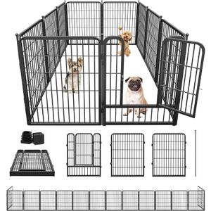Dog Playpen 32 inch 10 Panels Portable Pet Fence Outdoor for Yard Indoor Dog Pen for Medium/Small Animals, Large Pet Puppy Playpen Heavy Duty Pet Fence for RV Camping, Yard