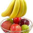ALLCENER Gold Fruit Bowl with Banana Hanger, Gold Wire Basket for Kitchen Counter, Fruit Basket Tree Holder, Stylish Kitchen Counter Organizer for Fresh Fruits