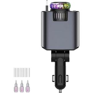 Car Aromatherapy Diffuser with Retractable USB C Charger,Star Lights for Car - 2025 Essential Oil Kit, Adjustable Star Ceiling Lights,Cotton Swabs for Relaxation, Phone Charging