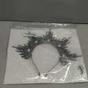 Sun Goddess Halo Crown - Moon Headband with Rhinestones, Zip Tie Renfaire Headpiece for Women Renaissance Halloween (Black Spiked)