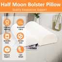 2PCS Knee Pillow for Sleeping, Half Moon Bolster Pillow for Neck, Legs, Ankle Foot & Knee Support, High Density Foam for Leg Elevation (19.6''x6.7''x3.5'', 19.6''x7.8''x4.3'')