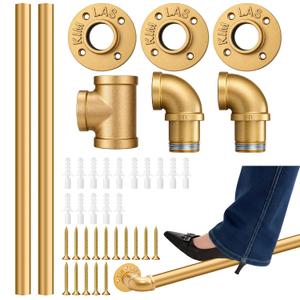Zonon 6 ft Bar Foot Rail Kit Stainless Steel Undercounter Tubing, Gold