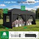 Driftalia 10x20 Pop up Canopy Tent with 6 Sidewalls, Outdoor Canopy with Windows & Roller Bag, Party Tent for Commercial Events, Weddings, Camping - Black