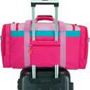 Large Kids Duffle Bag for Travel, Overnight, or Weekender, 22" inch (Pink Rose), 22.0"L x 12.0" H x 12.0"W