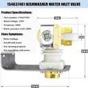 154637401 Dishwasher Water Inlet Valve, Dishwasher Water Valve Assembly Replacement Parts 154219601 154359801 154373301 AH1990907 AP4321824 PS1990907