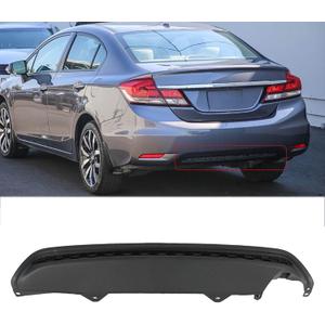 MUNALP Rear Lower Bumper for Honda Civic 13-15 | Rear Diffuser for Honda Civic Textured Black PP OE 04716TR3A90 HO1195101 Bolt-On