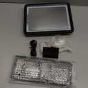 Shinowa Heated Shower Mirror Fogless for Shaving, 360 Adjustable Lighted Shower Mirror with 3 Color Modes, Rechargeable Anti Fog Shower Shaving Mirror with Large Storage Tray & Razor Holder, Black