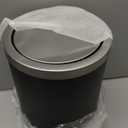 Mbillion Small Trash Can with Swing Lid 2.4 Gallons/9 Liter, Mini Trash Can with lid, Stainless Steel Cylindrical Garbage Can for Home and Office Bathroom Bedroom, for Ground and Desktop(Black)