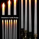 Treela 36 Pieces Flameless Taper Candles Flickering Faux LED Battery Operated Electric Fake Candles for Christmas Halloween Birthday Wedding Party(White,0.8x11 Inches,Smooth)