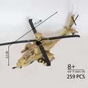 KALAPINK AH64 Apache Military Helicopter Building Blocks Set (200+ Pieces), Army Airplane Designed for Plane Lovers, Kids (8+Years) and Adults