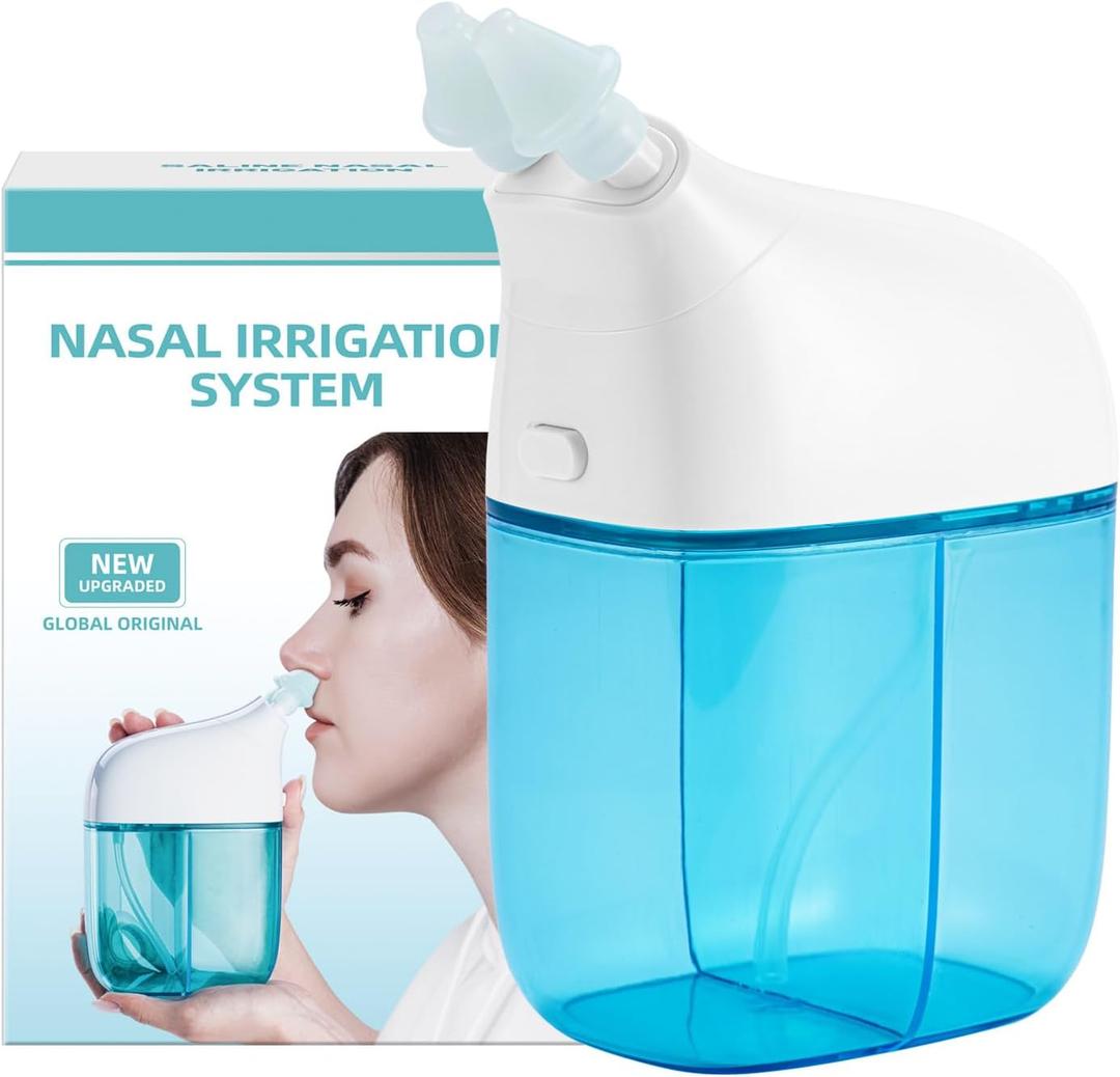 Nasal Irrigation System, Nasal Rinse Machine, Sinus Rinse Machine, Sinus Cleaner Machine with Water Tank & Waste Collection Tank - Nose Cleaner for Sinus,SinusAdult,Allergy Relief - Blue