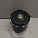 INFTYLE Coffee Canister with Airtight Lid, 22oz, 60 fl oz White, Stainless Steel Air Tight Lid Container with Date Tracker and Scoop Food Storage Jar for Grounds Coffee, Beans, Flour, Cereal (Black)