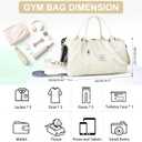 Gym Bag Womens with Shoes Compartment Travel Duffel Bag Cream White, Large