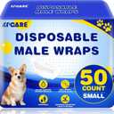 XPCARE 50 Count Disposable Male Dog Diapers, Male Dog Wraps,Super Absorbent Leak-Proof Fit (Small)
