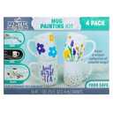 Tulip Painted by Me Ceramic Painting Kit  4 Paintable Mugs, 8 Food Safe Colors & 4 Brushes, Dishwasher Safe, Paint Your Own Ceramics at Home