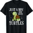 Just a boy who loves turtles turtle T-Shirt (Black)
