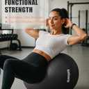 GalSports Anti-Burst Slip Resistant Stability Ball - Swiss Ball for Home Gym & Physical Therapy (L(26ines/65cm/No Pump), Black)