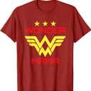 Womens Wonder Mama Mother T Shirt Gift Superhero Mom T-Shirt, L, Cranberry Red