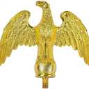 iElyiEsy Flagpole Eagle Topper - Golden Decorative Finial | Fits 15-30Ft Telescopic & Sectional Flagpoles | Durable ABS Material | Easy Install Patriotic Ornament