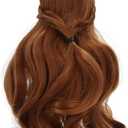 Pwshymi Doll Hair Wig, Long Curly Style with Neat Bangs for 1/3 BJD Doll 21 to 24cm Head Circumference, High Temperature Resistance Fiber Filament DIY Cutting (Light Brown)