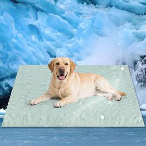 PatiencET Dog Cooling Mat, 28'' x 40'' Upgrade Pet Cool Mat for Dogs Cats, Foldable & Washable Summer Ice Silk Dog Cooling Pad for Indoor Outdoor Bottom Leakproof and Anti Slip