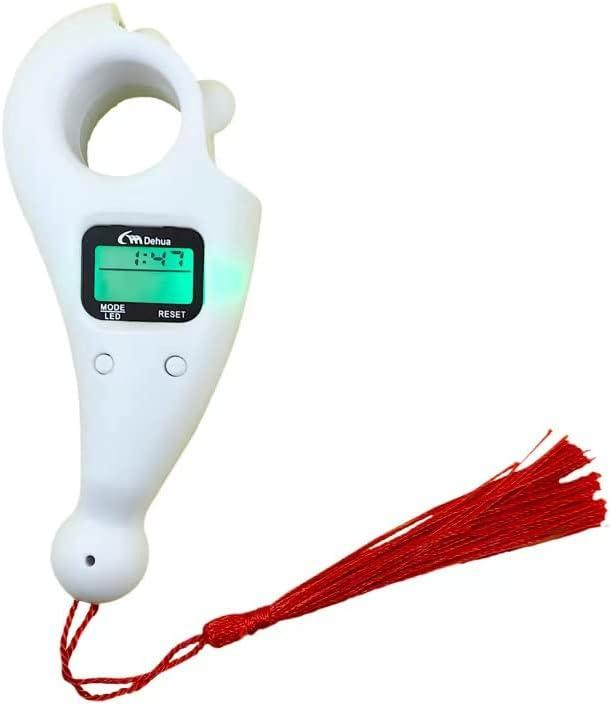 5 x Digital Tasbih Finger Counter, Muslim Islamic Rotating Digital Tasbeeh Prayer Beads Tally Counter with Time and LED Night Light (White LED)