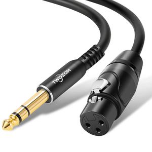 Twozoh XLR Female to 1/4 Inch (6.35mm) TRS Cable, Quarter Inch Jack Balanced to XLR Microphone Cable 6.6FT (Profesional/HiFi)