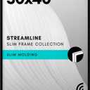 Americanflat 30x40 Picture Frame with Polished Plexiglass - Streamline Collection - Thin Border for Wall Display - Hanging Hardware Included - Black