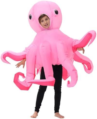 Spinosaurus Inflatable Octopus Costume Kids Inflatable Halloween Costume Funny Inflatable Sea Animal Costume Blow Up Costumes for Boys Girls