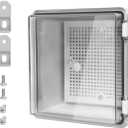 ABS Plastic Dustproof Waterproof IP65 Junction Box Hinged Shell Universal Electrical Project Enclosure Gray, with PC Transparent Clear Cover 5.9 x 5.9 x 3.5inch(150 x150 x90mm)