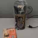 Single Serve One Cup Coffee Maker, for K Cups and Grounds, Mini Coffee Maker with Portable Handle, 6 to 12 Oz Brew Size, for Travel, Camping, Office, RV and Dorm, 120V, Black and Gold