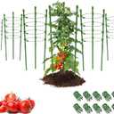Legigo 6 Pack 36 Inch Plant Support Cages Tomato Cage for Garden- Plant Cages Adjustable Rings, Tomato Plant Support Stakes Trellis for Pots, Peppers, Cucumbers and Flowers with 10 Plant Clips