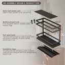 Magheo Pull Out Spice Rack Organizer for Cabinet, 2 Pack Metal Seasoning Organizer Slide Out Spice Storage Shelf No Assembly Vertical Spice Rack Pullout for Kitchen & Bathroom No Drill(2 Tier, Black)
