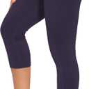 THE GYM PEOPLE Thick High Waist Yoga Pants with Pockets, Tummy Control Workout Running Yoga Leggings for Women (X-Large, Z Capris Purple)