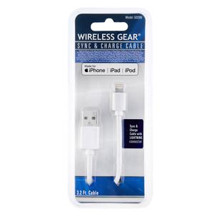 Wireless Gear Lighting Sync and Charge Cable with USB - Retail Packaging - White