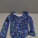 HOZIY Long Sleeve Leotards for Girls Gymnastics Kids Toddler Tumbling Outfits Floral Unicorn Galaxy Rainbow Stripe Pattern (9-10 Years, Neon Blue Green Leopard)