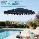 AreShark 7.5FT Outdoor Patio Umbrella with Wavy Trim (Navy)