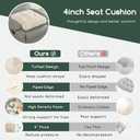 HIGOGOGO Tufted Corduroy Recliner Seat Cushion for Elderly, High Density Foam Large Square Seat Cushion for Recliner Chair, Floor Pillow, Office Chair, Car, No Pressure on Thighs, 20x20x4
