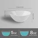 5.2 Inch Small White Porcelain Bowls, 8 OZ Serving Bowls Set of 6, Good for Sauce, BBQ, Ice Cream, Dessert and Cereal, Microwave, Dishwasher and Oven Safe