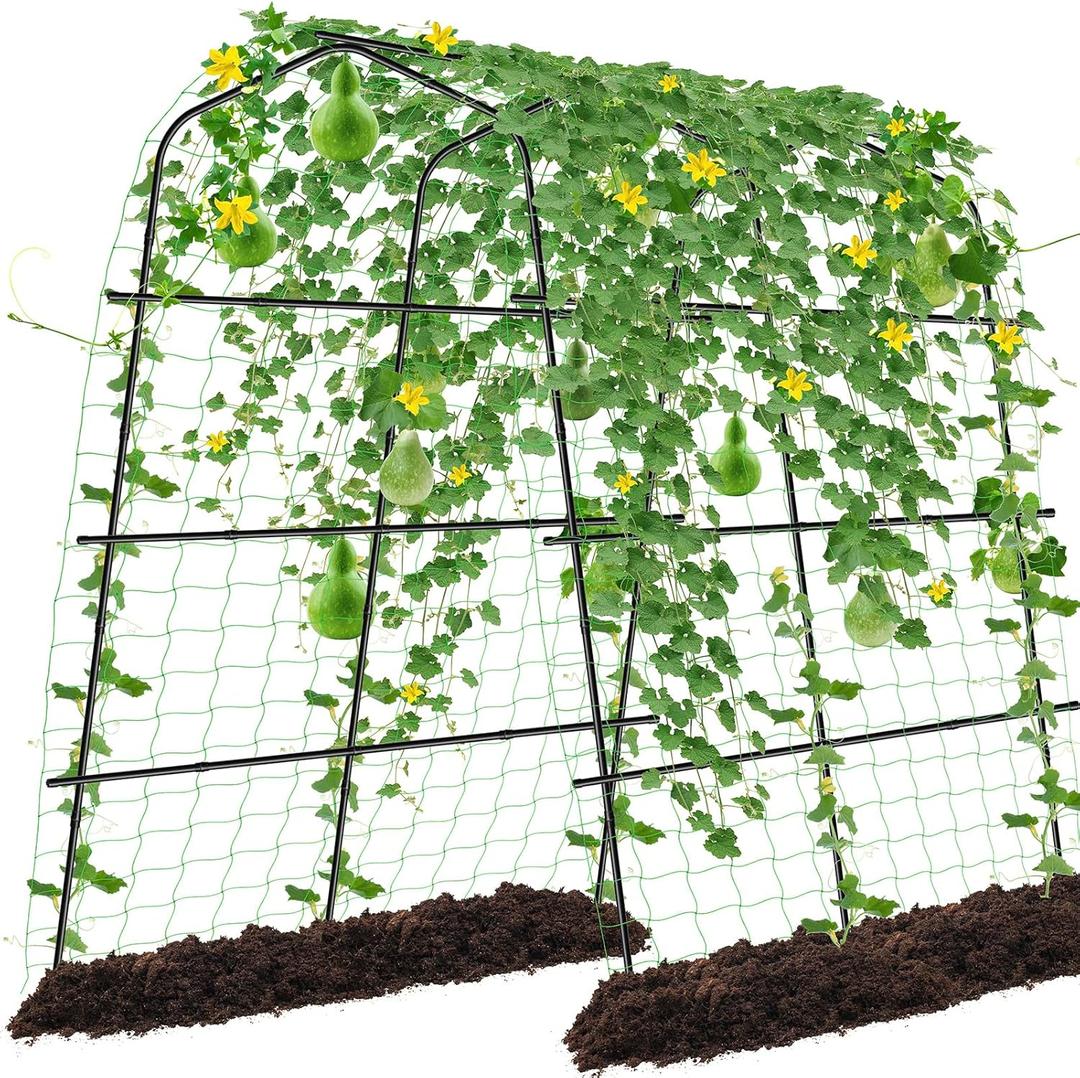 Garden Arch Trellis for Climbing Plants Outdoor, 7.2 ft Tall Large Walkway Trellis,Yard Lawn Garden Metal Plants Support Archway Arbor Tunnel for Vegetables Plant Cucumber Trellis for Garden Raised