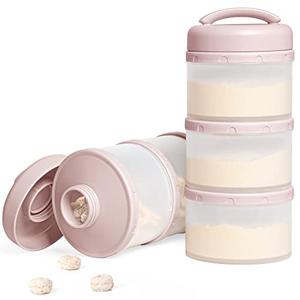 Termichy Stackable Formula Dispenser Portable Milk Powder Container, 1 Pack, Light Pink