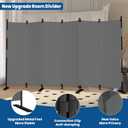 Room Divider, 6 Panel Upgraded Folding Privacy Screen, 132 Highly Secretive Separation with 4 Metal Feet, Partition Screen, Lightweight Freestanding Wall Divider Bedroom (Grey)