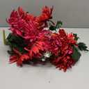 Ivydale 2 Bundles Artificial Fake Silk Chrysanthemum Flowers Bouquets Faux Flower with Long Stems, Autumn Bouquet Flowers Wedding Party Home Decor(Not Included a Pot (Red))
